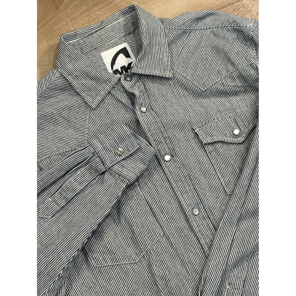 Mountain Khakis Other - Mountain Khakis Denim Mens Medium Railroad Western Pearl Snap Long Sleeve Shirt